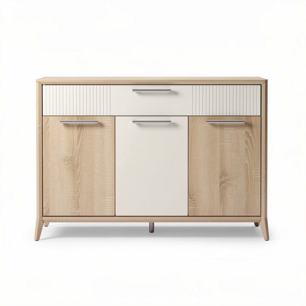 Wooden sideboard cabinet with storage drawers and sleek design 90 x 40 x 80cm