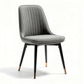 Upholstered dining chair with metal legs and ribbed fabric in gray 45 x 50 x 90cm