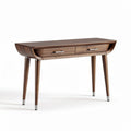 Wooden console table with two drawers in brown finish 150 x 70 x 75cm