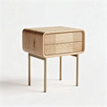 Wooden nightstand with two drawers in natural finish 50 x 40 x 70cm