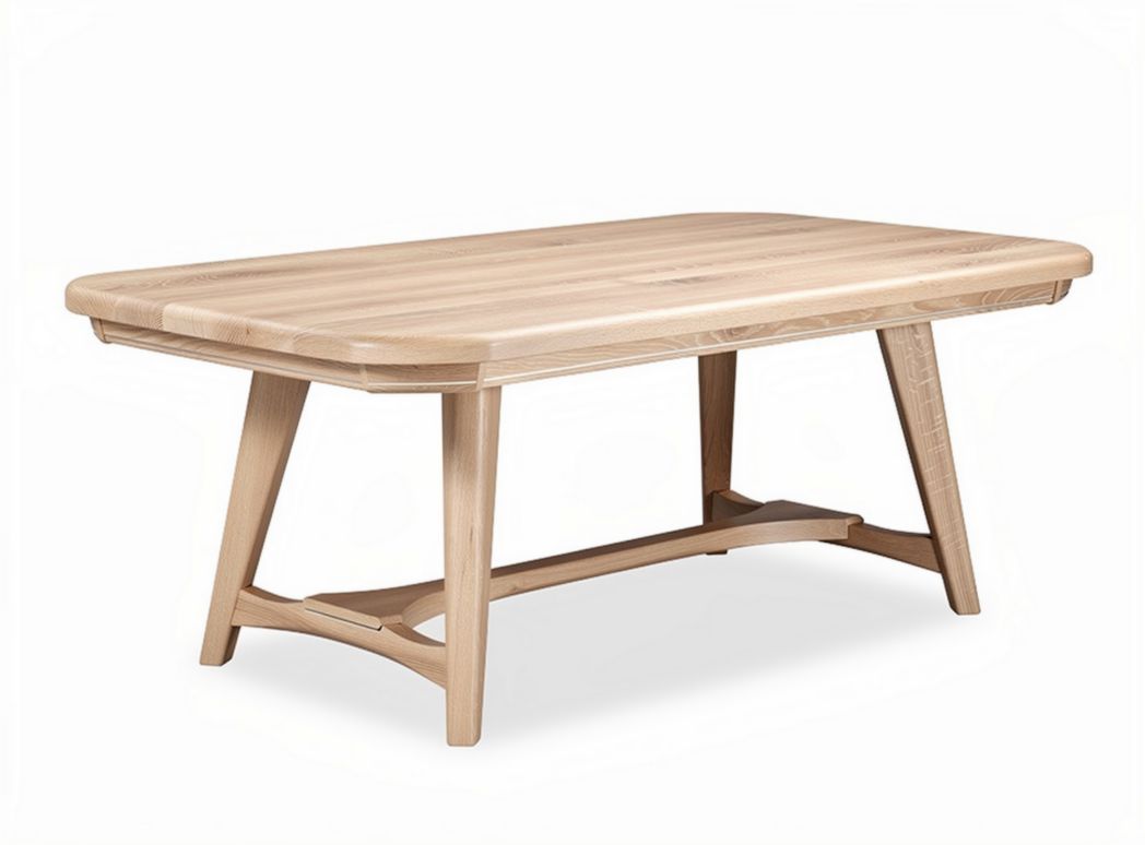 Wooden dining table 150 x 80 x 75cm with natural finish and sturdy legs