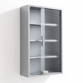 Metal wall-mounted medicine cabinet with glass door and six shelves 60 x 40 x 15cm