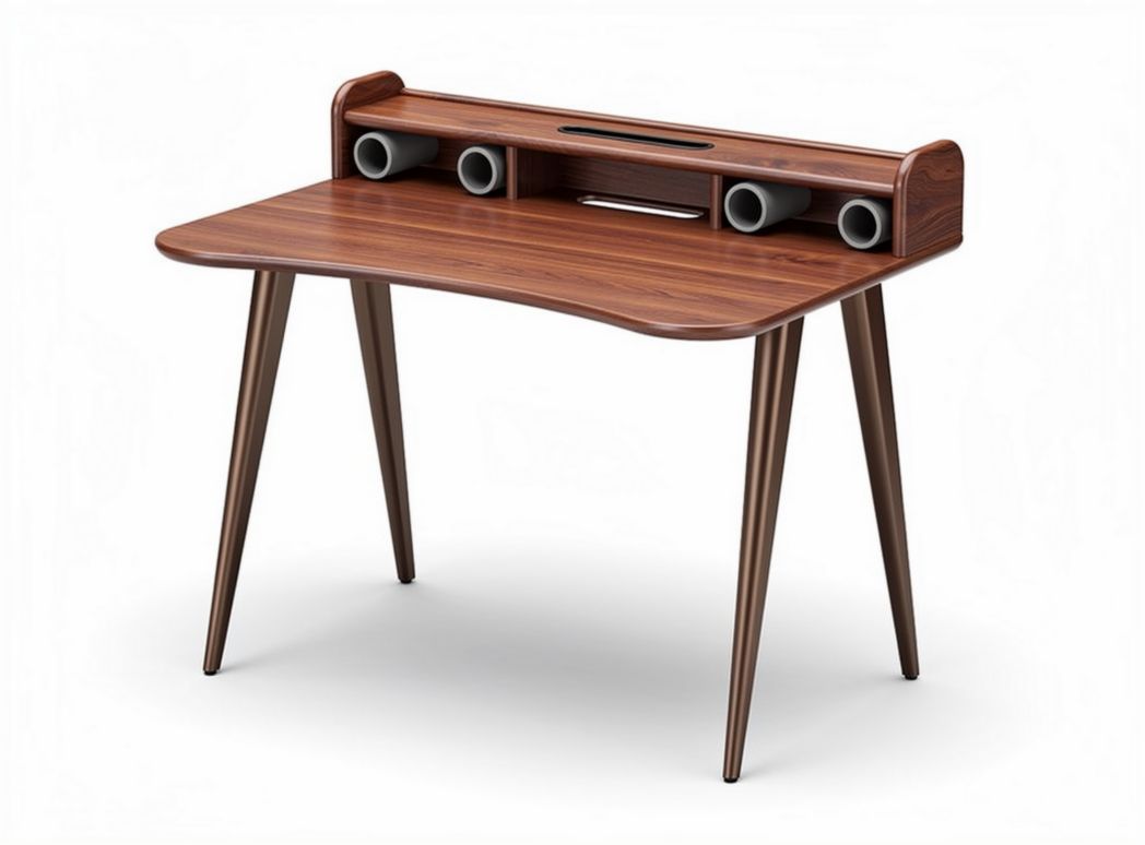 Wooden desk with storage compartments and ergonomic design 120 x 60 x 75cm