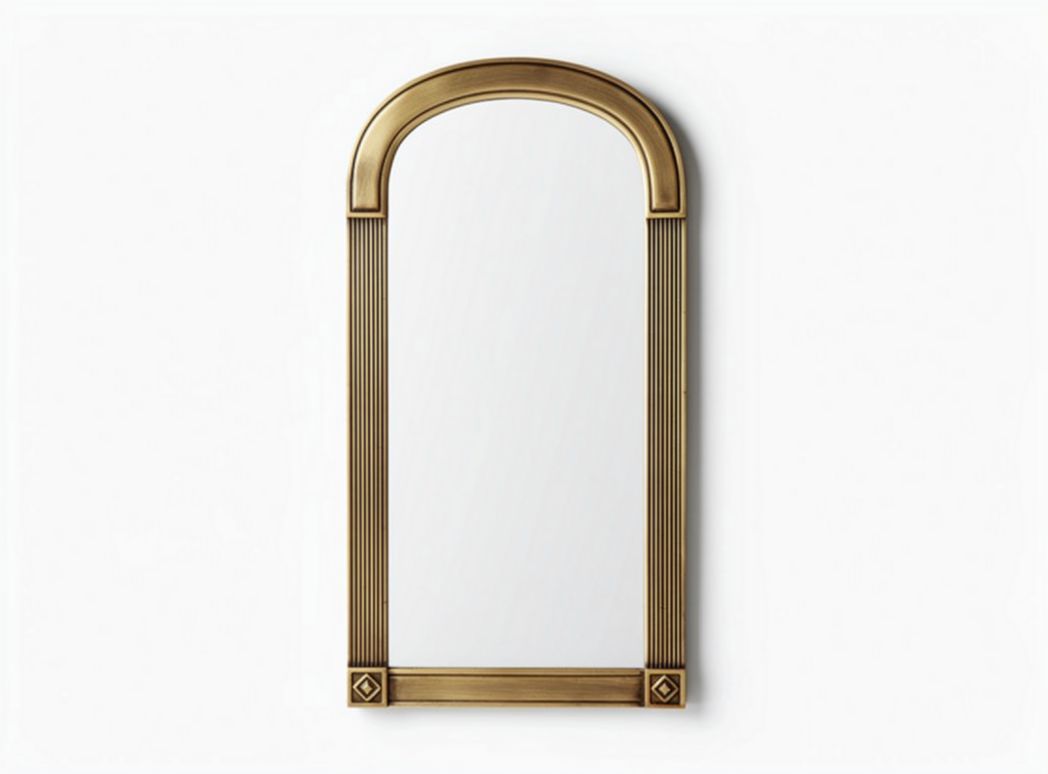 Brass framed arch mirror for wall decor 80 x 50 x 3cm