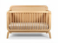 Wooden crib with natural finish for infants 120 x 60 x 90cm