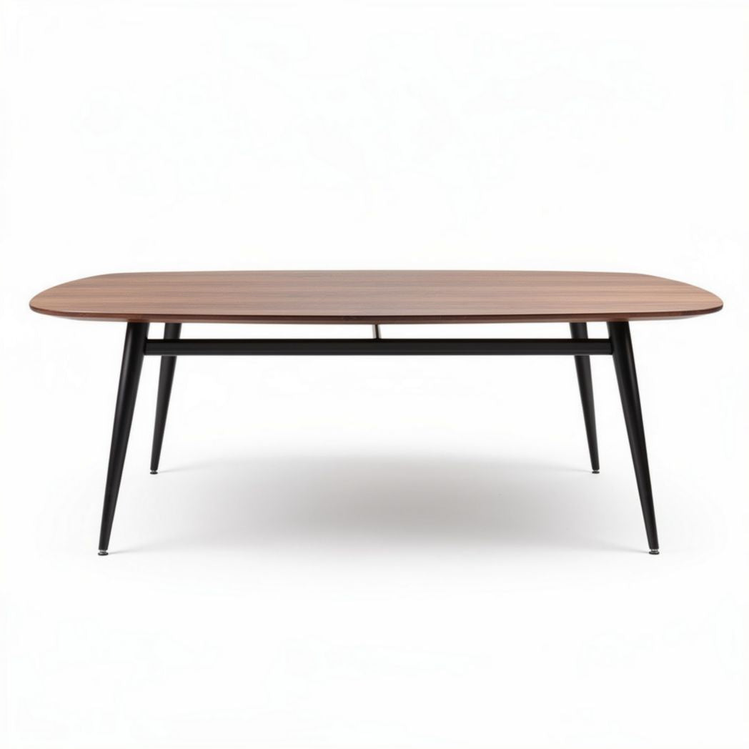 Wooden coffee table with black metal legs 120 x 60 x 45cm